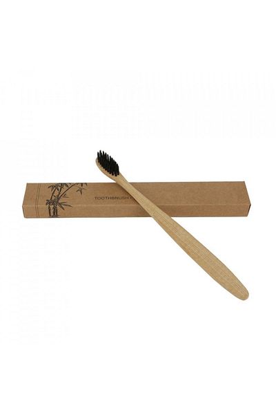 BOEM Bamboo toothbrush with activated charcoal ions - cleans, detoxifies and has a whitening effect, 100%