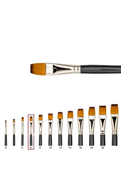 Samur 210 Serisi DüzKesik Uçlu Yağlı Boya Fırçası No:6