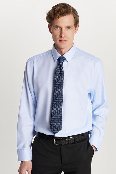 Tudors Slim Fit Λευκό μη σιδερένιο 100% βαμβάκι φιλικό προς τη φύση Ecotex Πιστοποιημένο πουκάμισο χωρίς σιδέρωμα