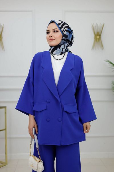 Enans Design Women's Hijab 2 Piece Set Jacket & Pants