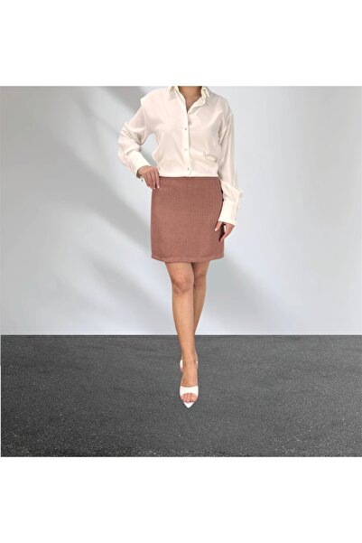 ABAS Dusty Rose Summer Mini Size Lined Straight Skirt