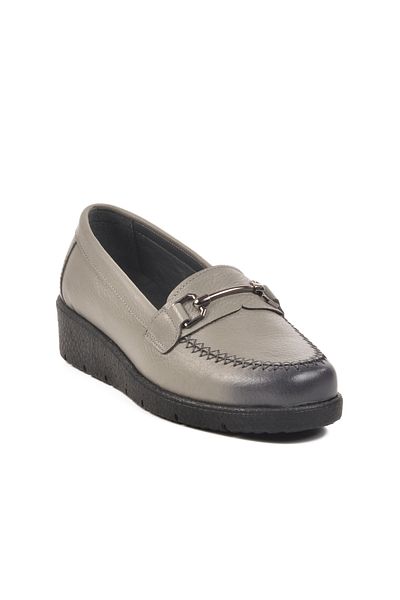 AYK'S Pantofi casual de damă din piele naturală gri BB095 Z