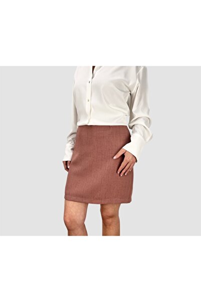 ABAS Dusty Rose Summer Mini Size Lined Straight Skirt