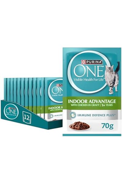 Purina One Wet Cat Indoor Advantage with Chicken 70g Pack of 12