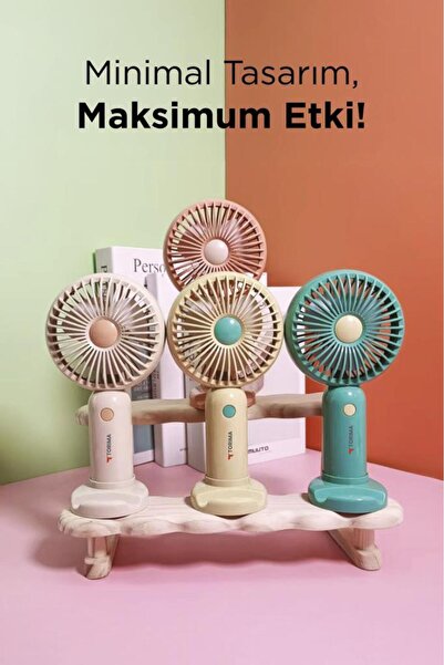 Torima F-28 Turuncu Taşınabilir Şarj Edilebilir Mini El Fanı Ve Masa Fanı Soğutucu Pervane