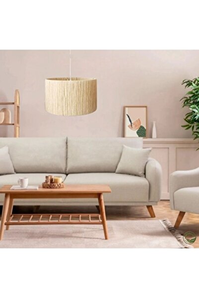 Naturesha El yapımı bohem avize, hasır avize, oturma odası avize, yatak odası avize