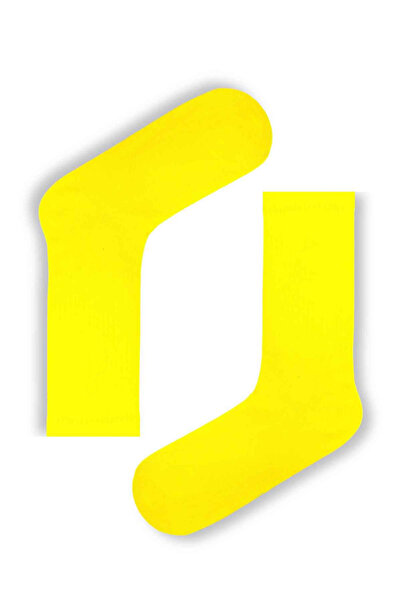 AKSU ÇORAP Plain Yellow Patternless Tennis Sports Socks