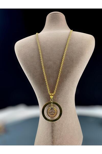 NEW'ORO JEWELRY 22 Ayar Altın Halka ve Tuğra Model Kolye