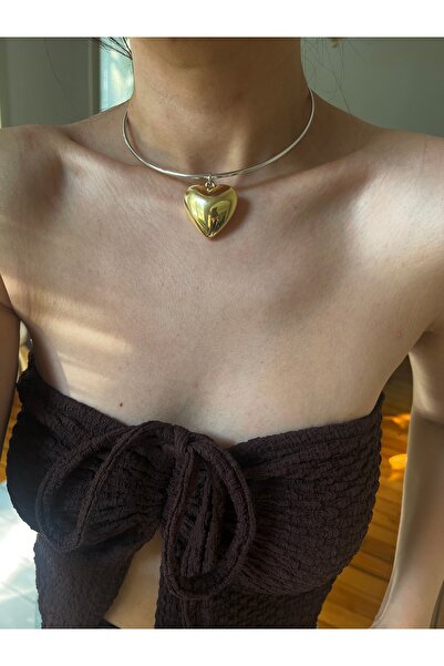 Hoop jewelery Mix Renk Kalp Choker