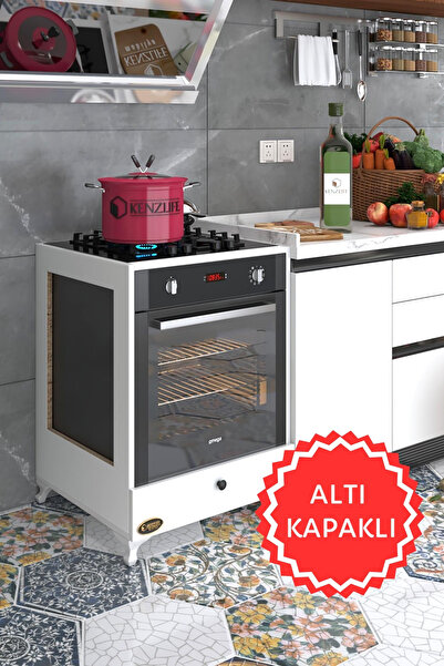 Kenzlife Ankastre Modülü Kabini Altın3 Byz Fırın Ocak Dolabı Kapaklı Ayaklı
