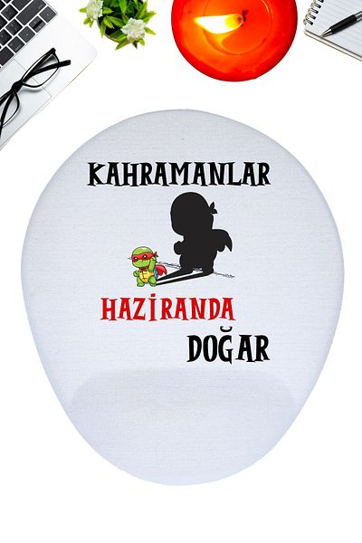 qoeuyl boutique Heroes Are Born This Month Printed Birthday Special Day Gift Oval/Square Wrist Supported Mousepad