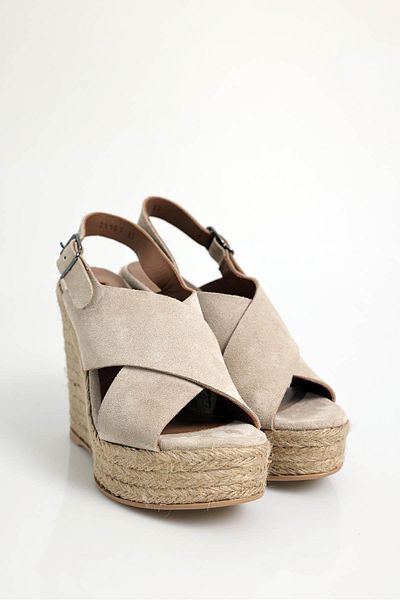 5in1Canpolat Beige Wedge Heel Sandals