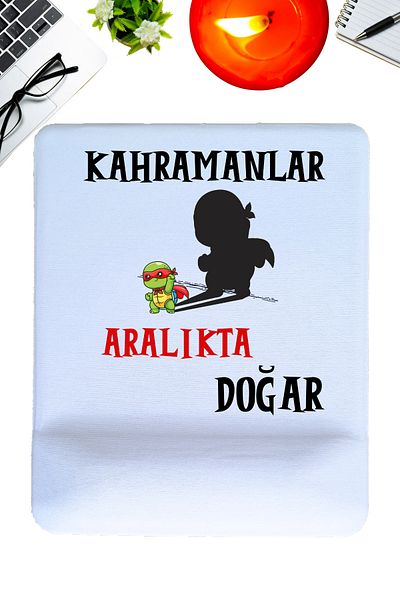 qoeuyl boutique Heroes Are Born This Month Printed Birthday Special Day Gift Oval/Square Wrist Supported Mousepad