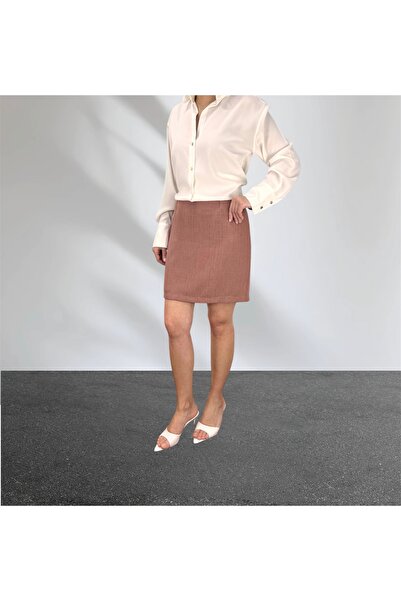 ABAS Dusty Rose Summer Mini Size Lined Straight Skirt