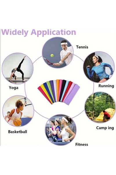 İnDerin Ευρύχωρη βαμβακερή μπάντα μαλλιών κατά του ιδρώτα, μαύρη μπάντα για γιόγκα, τρέξιμο, γυμναστική, μακιγιάζ, μπαντάνα