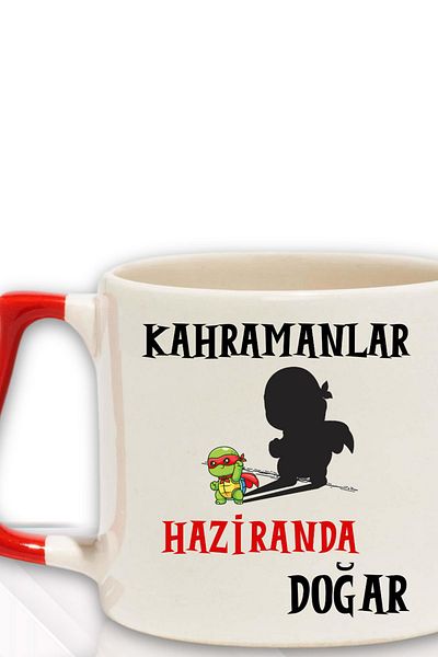 qoeuyl boutique Heroes Are Born This Month Printed Colleague Father Birth Father's Day Gift Mug with Handle