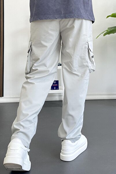 Edwox Gray Thin Baggy Cargo Pants - Men's Edw164