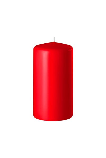 abnturk Kırmızı Renkli Silindir Büyük Boy Baton Mum 7x14cm
