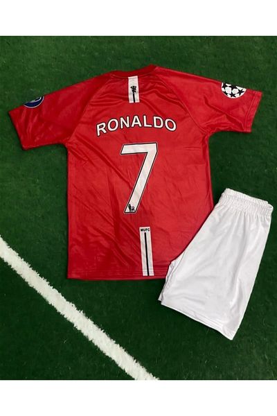 BARBITOS M/United Moscow 2008 Season Prime Cristiano Ronaldo Home Fan Kids Jersey Set of 4 Hd1199