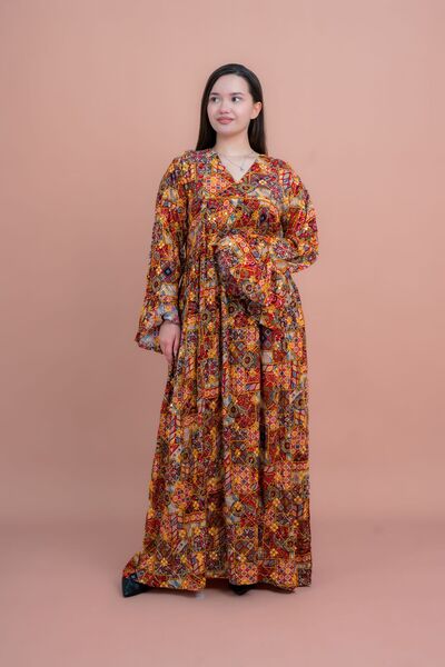 IKKXA تجريدي هندسي ماكسي