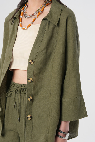 Orfeo Negro ΓΥΝΑΙΚΕΙΟ ΠΟΥΚΑΜΙΣΟ 100% ΛΙΝΟ ΜΟΝΟΧΡΩΜΟ ΛΙΝΟ ΛΙΝΟ