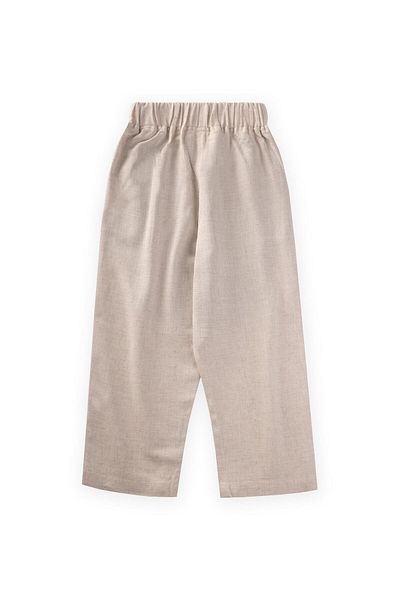 Cigit Two Color Linen Trousers 2-7 Years Khaki Green