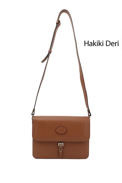 GÖNDERİ(R) Women / Girls Tan Antique Genuine Leather Shoulder Bag