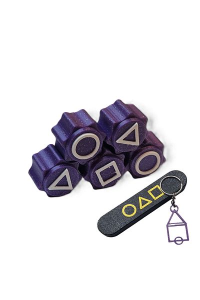 OEM Gonggi game set with stand, Squid Game, 3D printed, purple