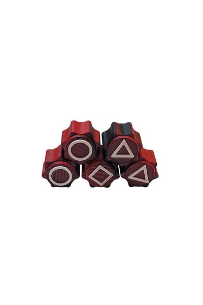 OEM Gonggi game set, Squid Game, 3D printed, red and black