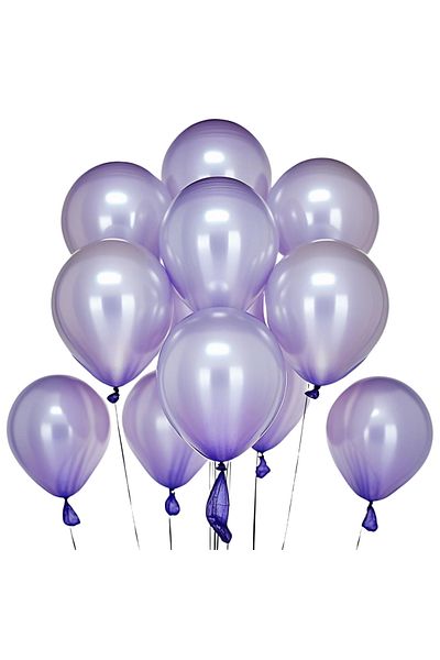 tedaks 20 Pieces 12 Inch 30 cm Metallic Lilac Balloon Birthday Decoration