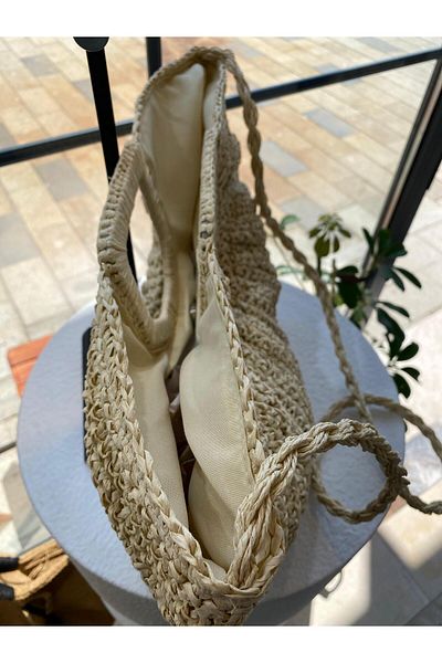 Zeynep Keskin Design Γυναικεία ψάθινη τσάντα, πλεκτή τσάντα, τσάντα παραλίας, γυναικεία τσάντα ώμου