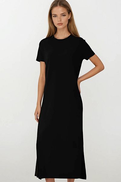 VAGGON Relaxed Cut Slit Detailed Maxi Dress
