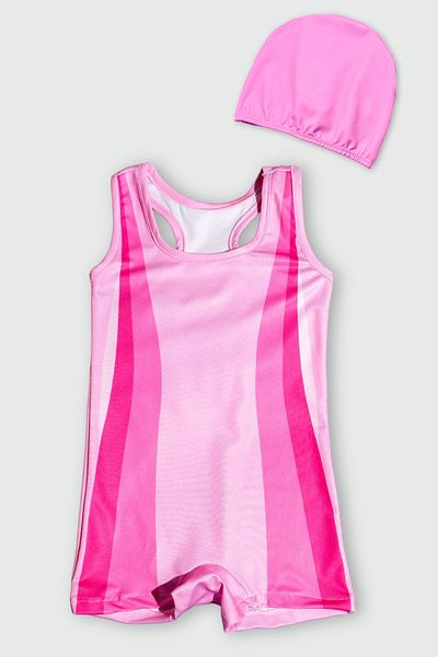 Beniizle Girls' Swimming Suit with Shorts and Belt