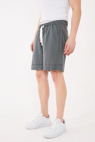 RELAXL 100% Cotton Loose Fit Women's Men's Short Dark Gray Summer Shorts