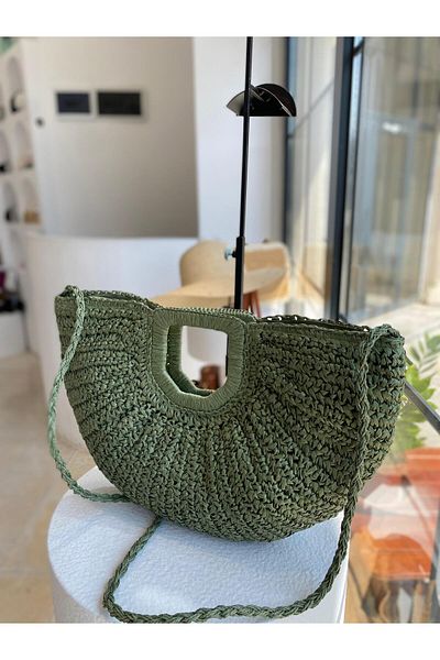 Zeynep Keskin Design Γυναικεία ψάθινη τσάντα, πλεκτή τσάντα, τσάντα παραλίας, γυναικεία τσάντα ώμου