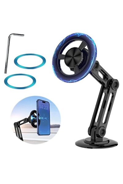 FITUNIVERSAL Magnetic MagSafe Car Phone Holder - Strong Grip, 360° Rotation, Alloy, Universal