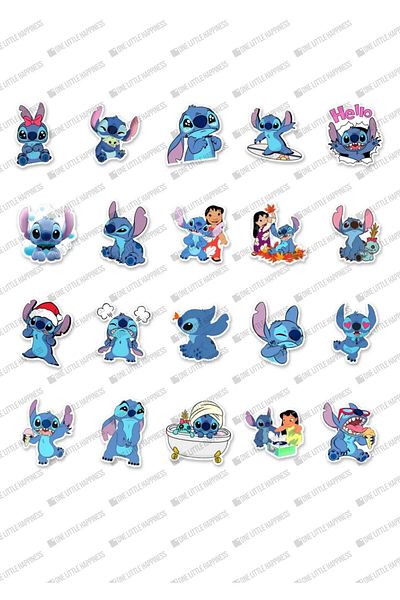 One Little Happiness Stiç Series Sticker Notebook Water Bottle Laptop Notebook Tablet Phone Case Sticker Set