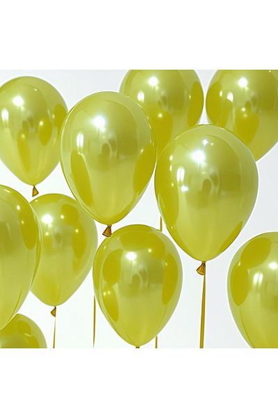 tedaks 20Pcs 12 Inch 30cm Metallic Yellow Balloon Birthday Ornament