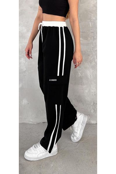 sefur trend collection StreetLine Μαύρο Cargo Pocket Sweat παντελόνι