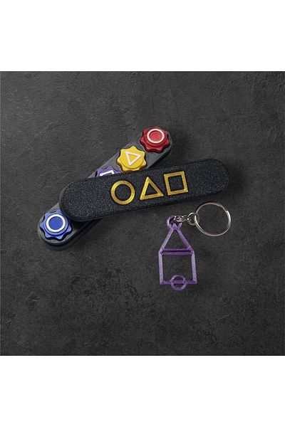 OEM Gonggi game set with stand and keychain 3DONE MODELS, Squid Game, 3D printed, multicolor