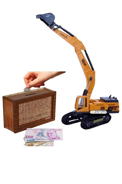 Şeker Adası Iş Makinası Kepçe 30 Cm Excavator Ekskavatör Ve Ahşap Hedefli Kum...