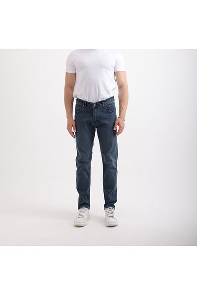 cliento Men's Regular Fit Normal Waist Indigo Jean Trousers