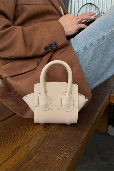 Mupa Shoes Women's Mini Hand and Shoulder Bag Cream