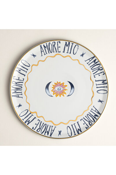 Zsa Zsa Zsu Lublın Porselen Pizza Tabağı 33x33x1.5 Cm Lacivert