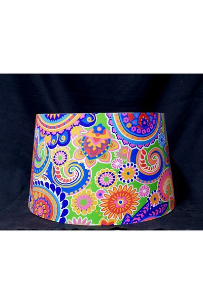 TEKAY AYDINLATMA Large Lampshade Head Colorful Lampshade Hat Diameter: 40 Cm. Metal Skeleton
