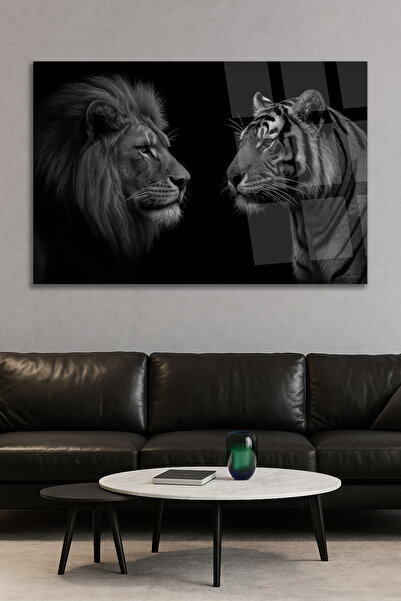 TAULART TABELE DE LUX DIN STICLA INELABILĂ CU TABELE DE LUX DE TIGRU ȘI LEU, ...