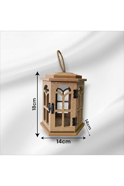 SEKAY AHŞAP Ahşap-boyanabilir-dekoratif Altıgen Fener