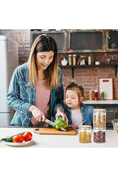 Generic 12-Piece Glass Jars with Wooden Lid Clear/Brown 12 x 200ml