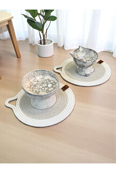 ALFO Kedi Köpek Dekoratif Mama Kabı Paspası (2 Adet)