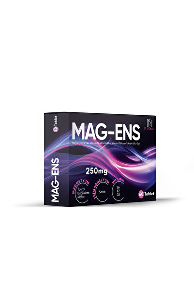 MAG-ENS Magnezyum Bisglisinat-Malat-Sitrat-Taurat-B6-D3-K2 içeren Multivitami...
